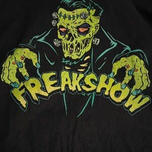 Freakshow Frankenstein Monster Graphic Black T-Shirt